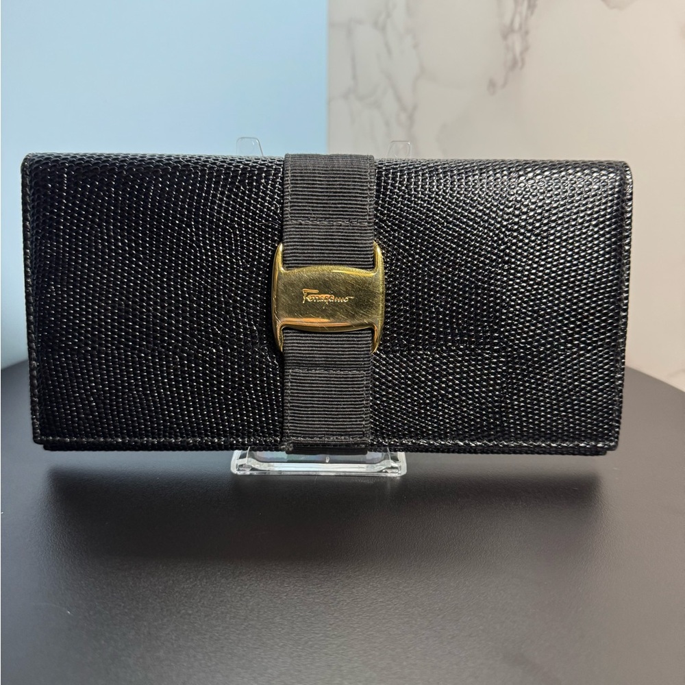 Salvatore Ferragamo Pebbled Leather Wallet